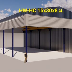 โกดังโรงงานสำเร็จรูป ขนาด HW-HC 15×30×8 ม.