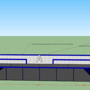 โกดังโรงงานสำเร็จรูป แบบ HW-C (cold form) ขนาด26x15x6 m.