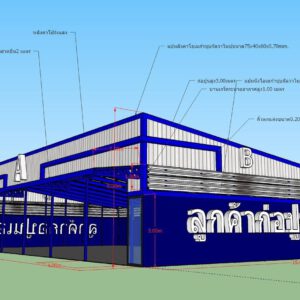โกดังโรงงานสำเร็จรูป แบบ HW-C (cold form) ขนาด26x15x6 m.