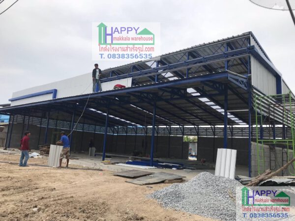 โกดังโรงงานสำเร็จรูป แบบ HW-C (cold form) ขนาด26x15x6 m.